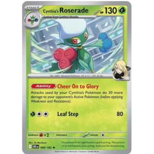 [Thẻ bài Pokemon TCG] Cynthia's Roserade - 008/182 - Holo Rare