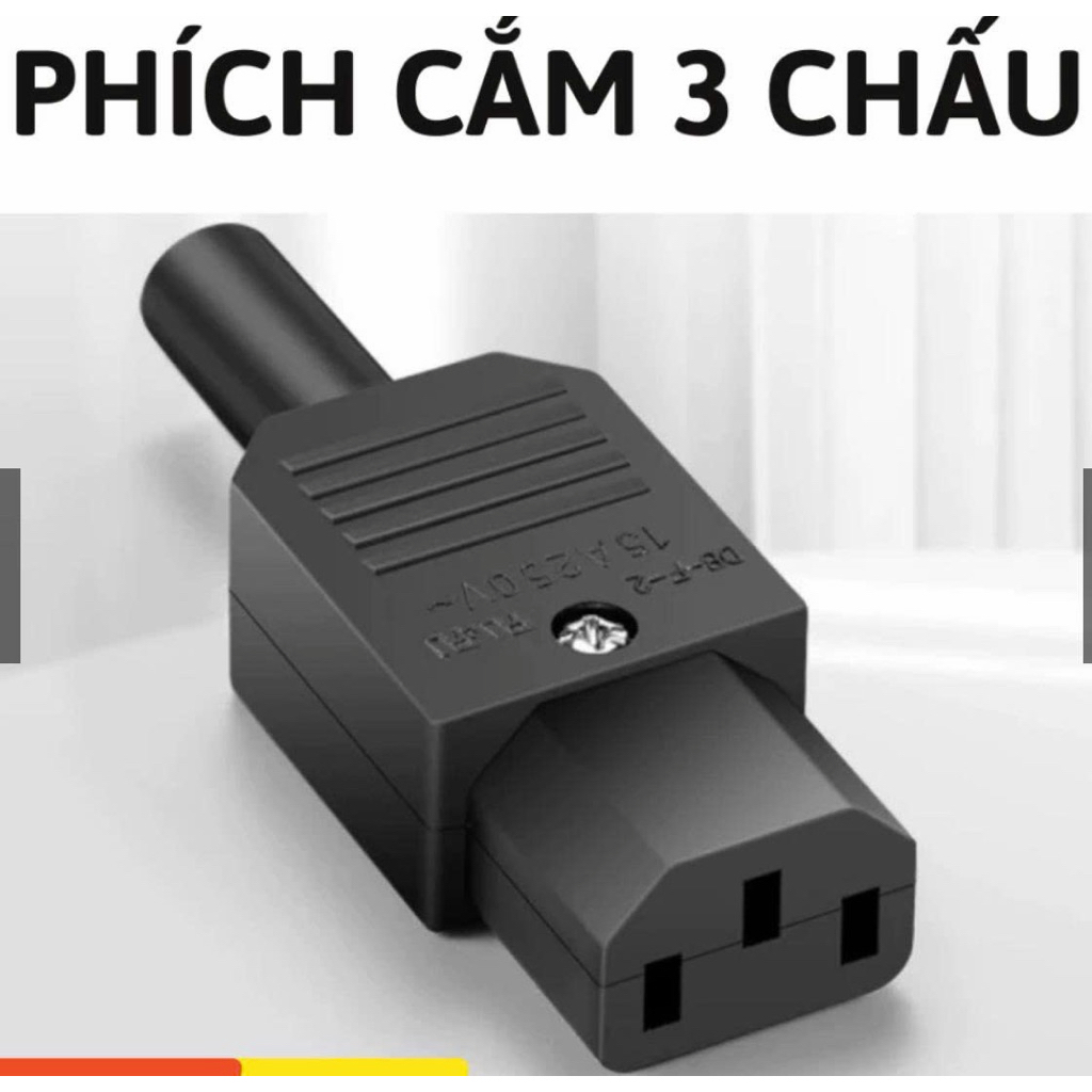 Phích cắm 3 chấu kiểu vi tính 10A 250V Tiến Thành PC2-4703,phích cắm điện,phích 3 chân,phích cắm vi 