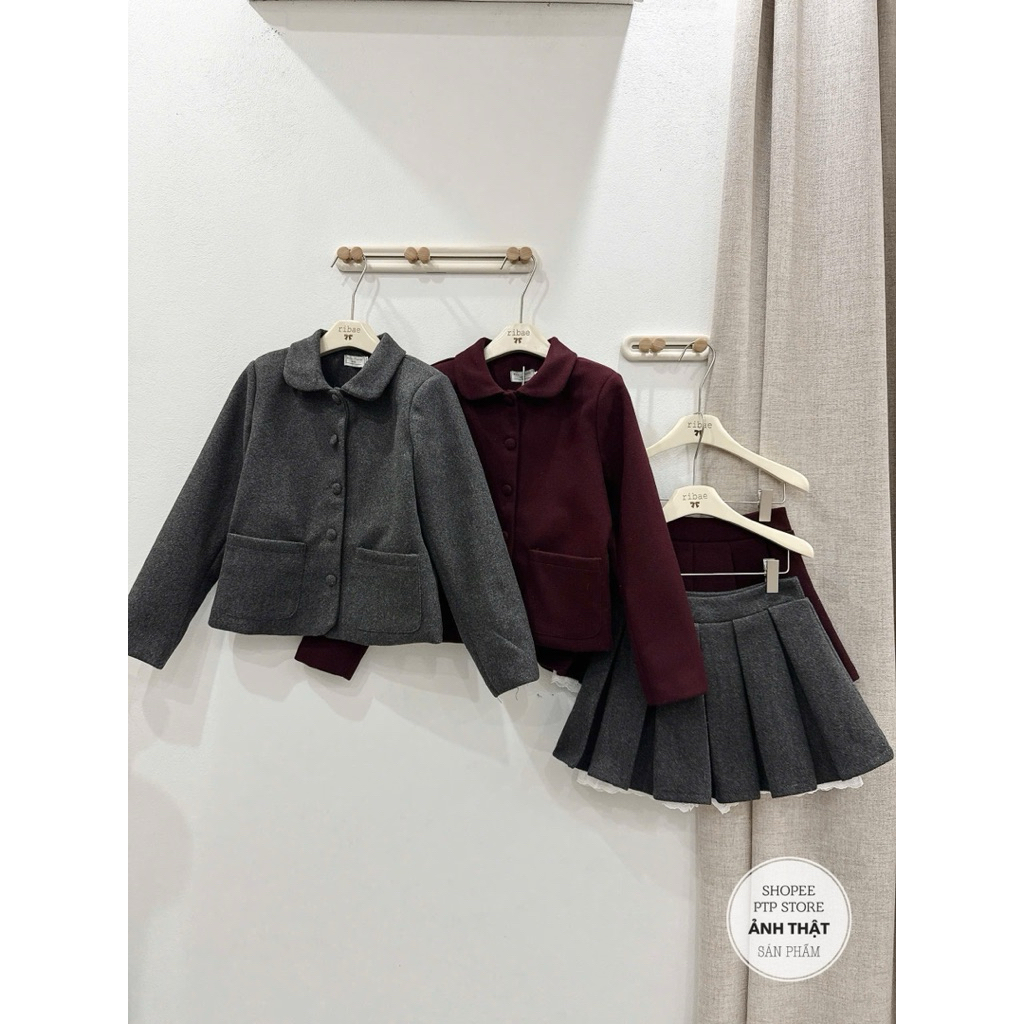 [S2.4246] Set Dạ Cổ Sen Cúc Bọc Hàng 2 Lớp Mix Chân Váy Xếp Ly Phối Ren 2 Màu | BigBuy360 - bigbuy360.vn