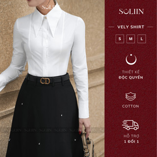  Áo Sơ Mi Trắng Basic Thiết Kế Cổ Đức SOLIIN Chất Liệu Basic Form Tôn Dáng Thanh Lịch VELY SHIRT 