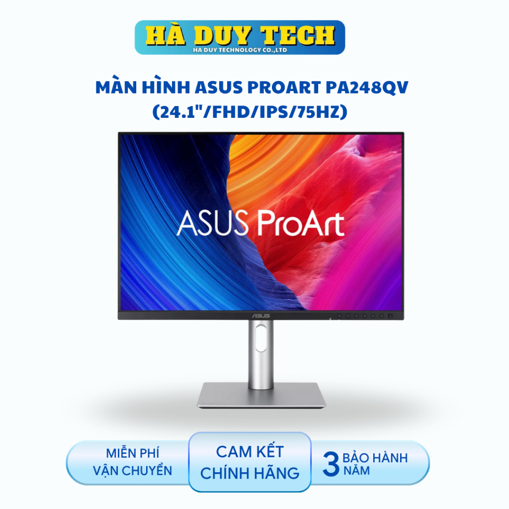 Màn Hình ASUS PROART PA248QFV (24/IPS/FHD/100hz) - Cam Kết Chính Hãng - BH 36T - Hà Duy Tech
