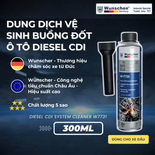 Dung Dịch Vệ Sinh Kim Phun Buồng Đốt Ô Tô Máy Dầu Diesel Wunscher Đức 300ml - Diesel CDI System Cleaner W7731