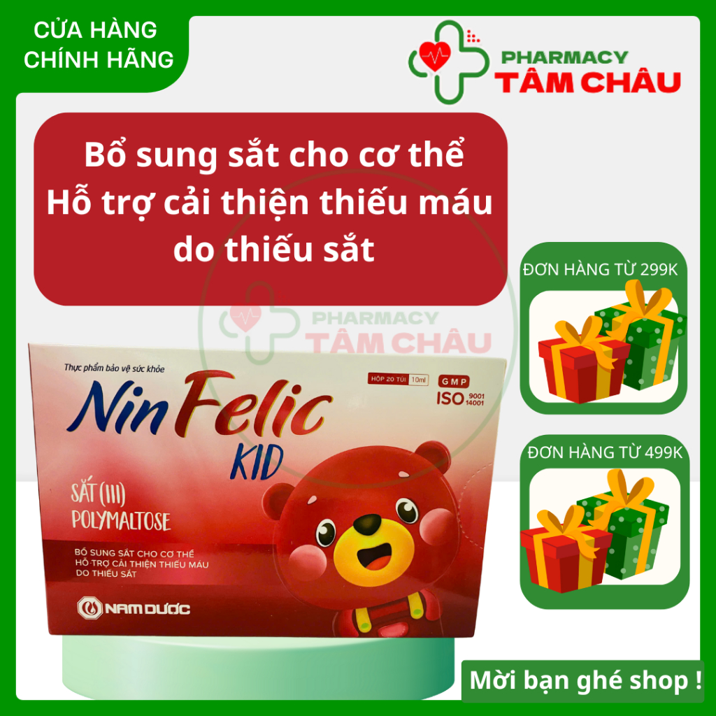 Nin Felic Kid của Nam Dược Bổ Sung Sắt Cho Trẻ em - Hộp 20 gói