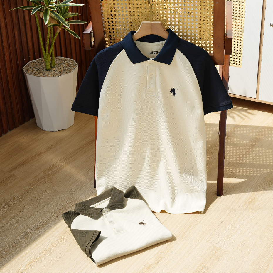 Áo Polo Nam Raglan LAYER Chất Vải Cá Sấu Interlock, Thấm Hút Mồ Hôi, Trẻ Trung, Thanh Lịch - CATIZEN
