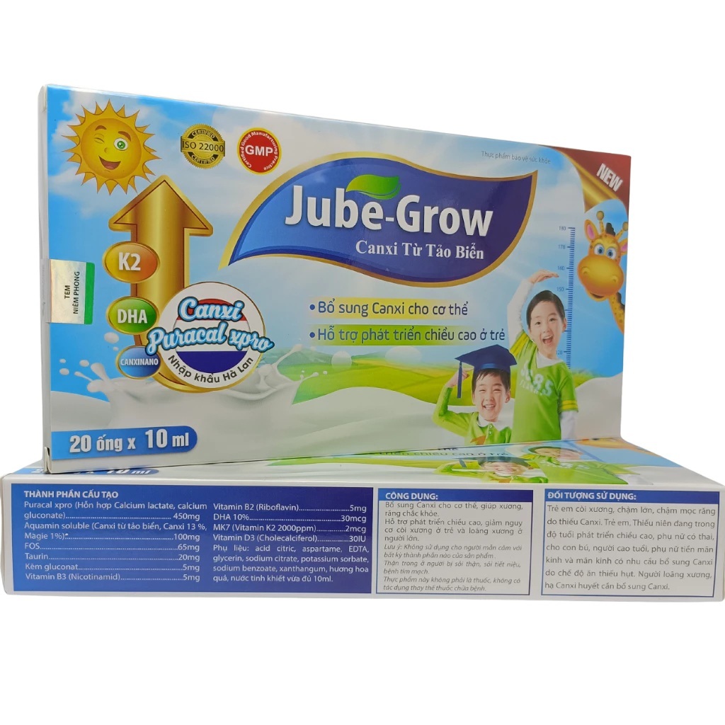 Jube-Grow Tâm Phúc - Bổ sung canxi tảo biển cho cơ thể, hỗ trợ phát triển chiều cao ở trẻ 20 ống