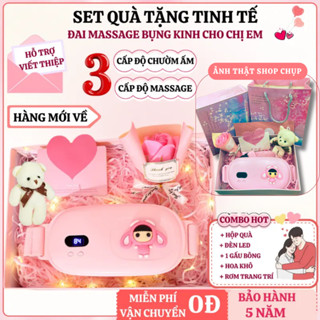 Máy massage bụng kinh, Đai chườm ấm giảm đau bụng kinh 3 cấp độ mát xa 3 cấp độ sưởi ấm màn hình LCD