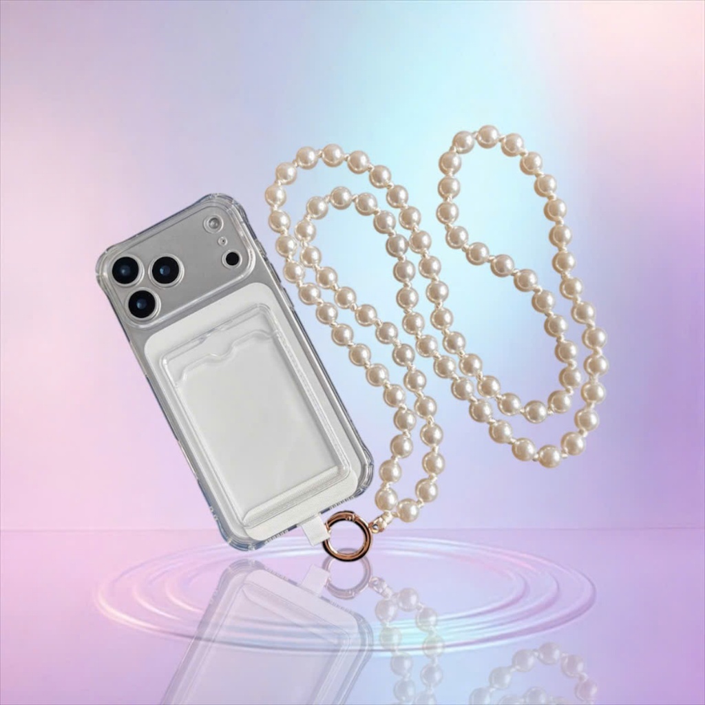 Dây đeo điện thoại ngọc trai cao cấp phong cách Hàn, đeo chéo nữ tính, sang trọng - ST120-TR-PE01