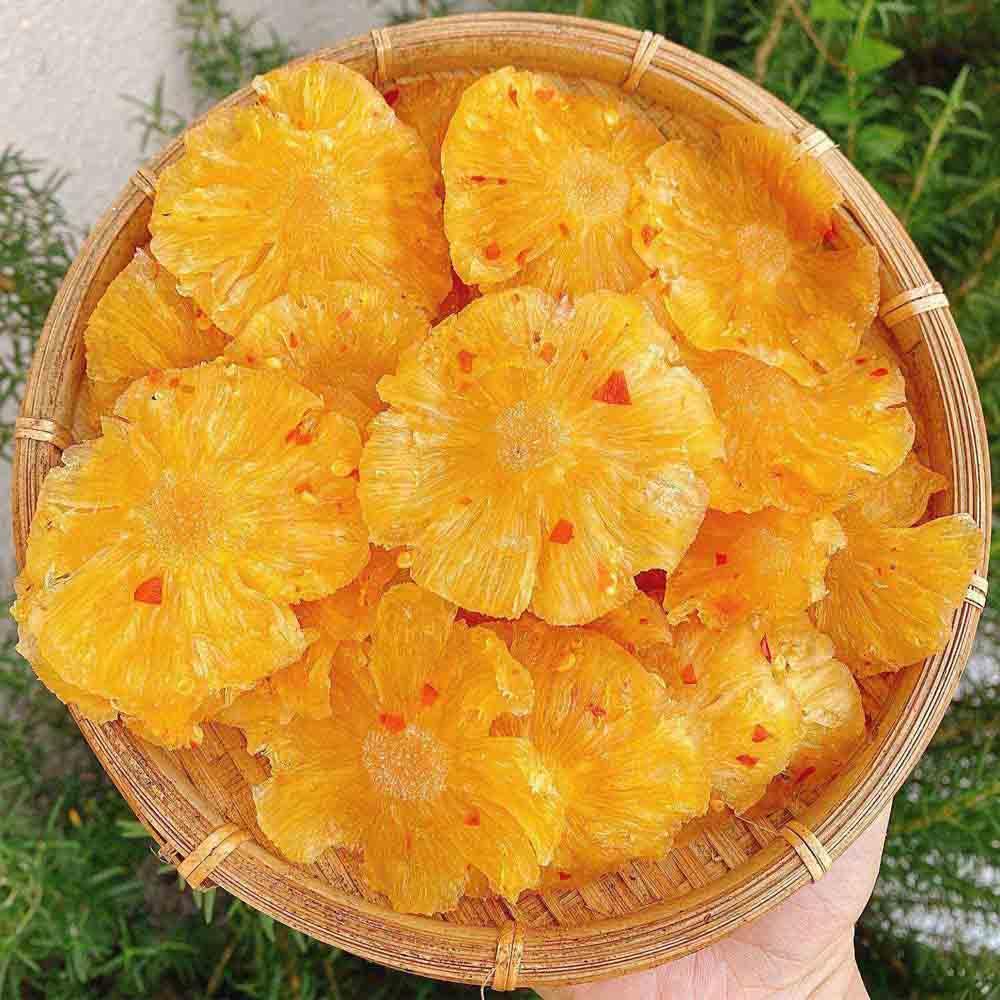 Khóm Thơm Sấy Muối Ớt Ít Đường [250g] Cay Nhẹ Laman Food Chua Chua Ngọt Ngọt Siêu Ngon Vị Tự Nhiên
