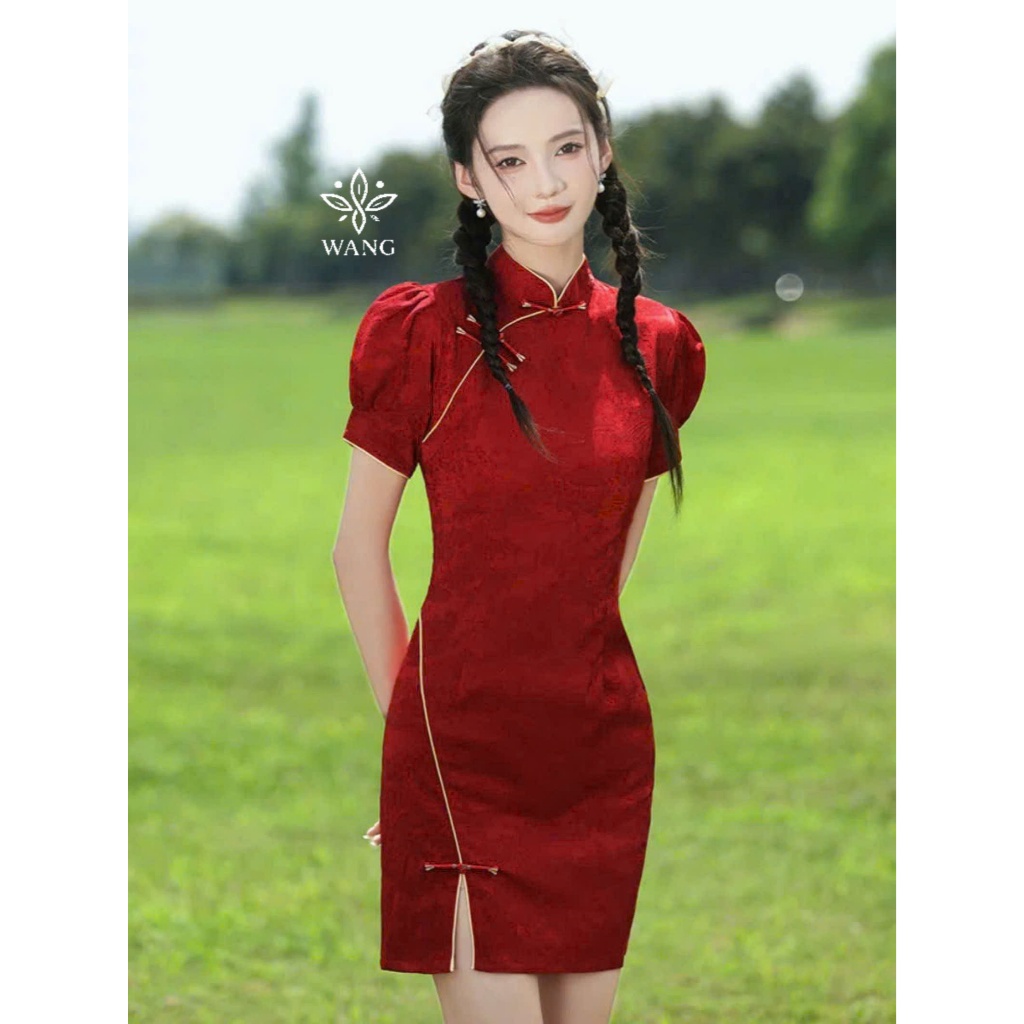 Wang shop [ hàng sẵn ] - Sườn Xám Dáng Ngắn ,dáng đẹp from chuẩn chất liệu đẹp, hàng nhập khẩu.