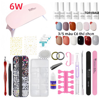  Nail.Magic Combo Nail Bộ làm nail tại nhà Bộ dụng cụ làm móng đèn móng tay 6W 54W+Base &Top Coat Bộ gel nail 