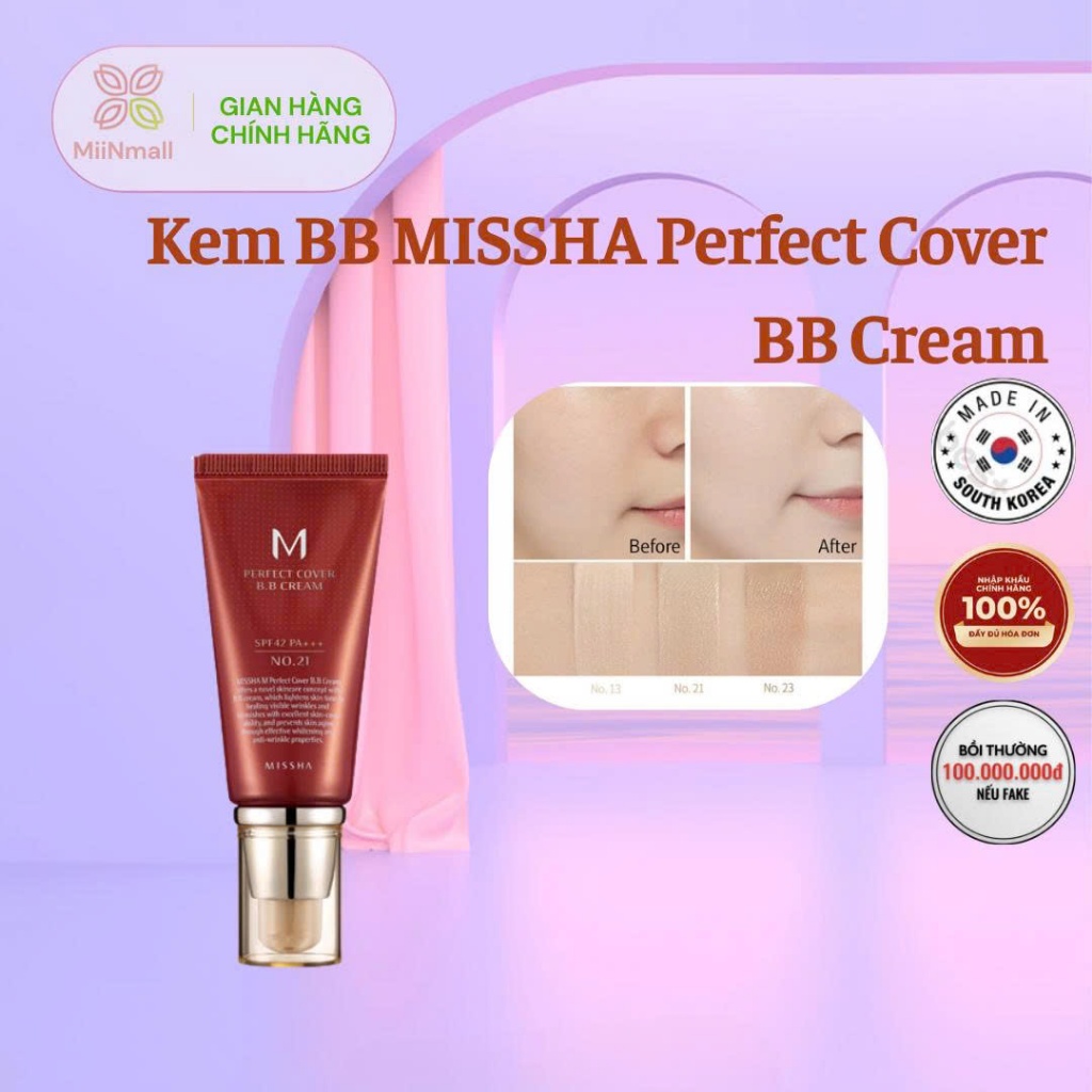 Kem BB MISSHA Perfect Cover BB Cream SPF42/PA+++ 50ml