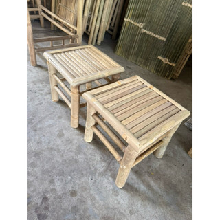 Bộ bàn ghế tre cà phê ( bàn xếp 50+ 2 đôn)