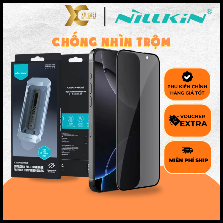 [ CHÍNH HÃNG ] Cường Lực Nillkin Chống Nhìn Trộm 2.5D Có Khung Trợ Dán Chính Hãng cho iP 17 Air/ 17 