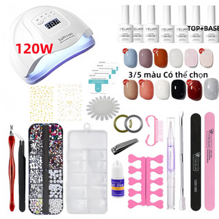  Nail Magic Combo nail Bộ dụng cụ làm móng tại nhà Máy sấy móng tay 120W + Bộ nghệ thuật sơn móng tay 68 màu có sẵn 
