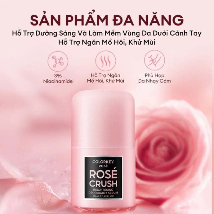 Lăn Khử Mùi Colorkey Rose Crush Brightening Deodorant Serum