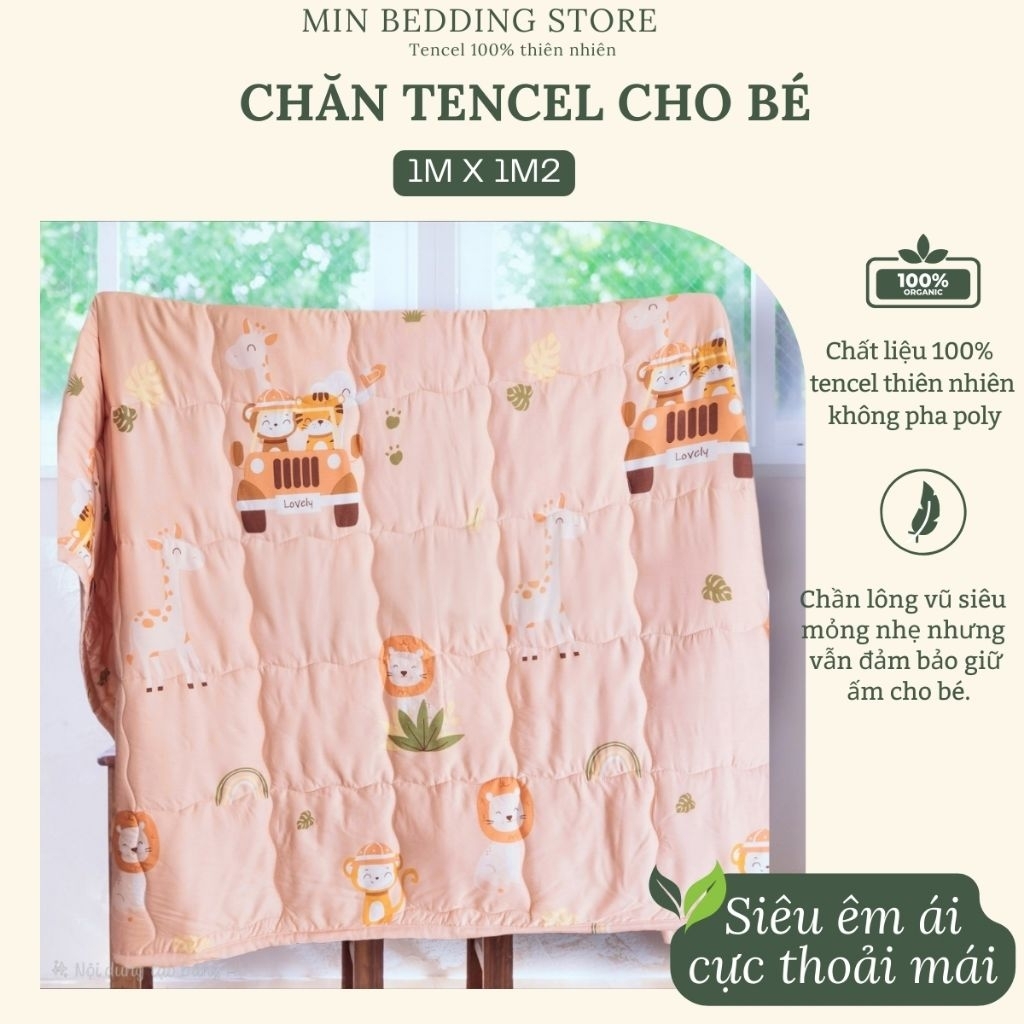Chăn mền Tencel cho bé đi học cao cấp,chăn hè cho bé mát lạnh, chăn mỏng mền cho bé mẫu giáo, mềm má