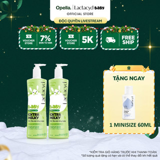   KOL LIVESTREAM Bộ 2 chai Sữa Tắm Gội Trẻ Em Lactacyd Baby Extra Milky Làm Sạch Dịu Nhẹ và Dưỡng Ẩm Vượt Trội 500ml chai 