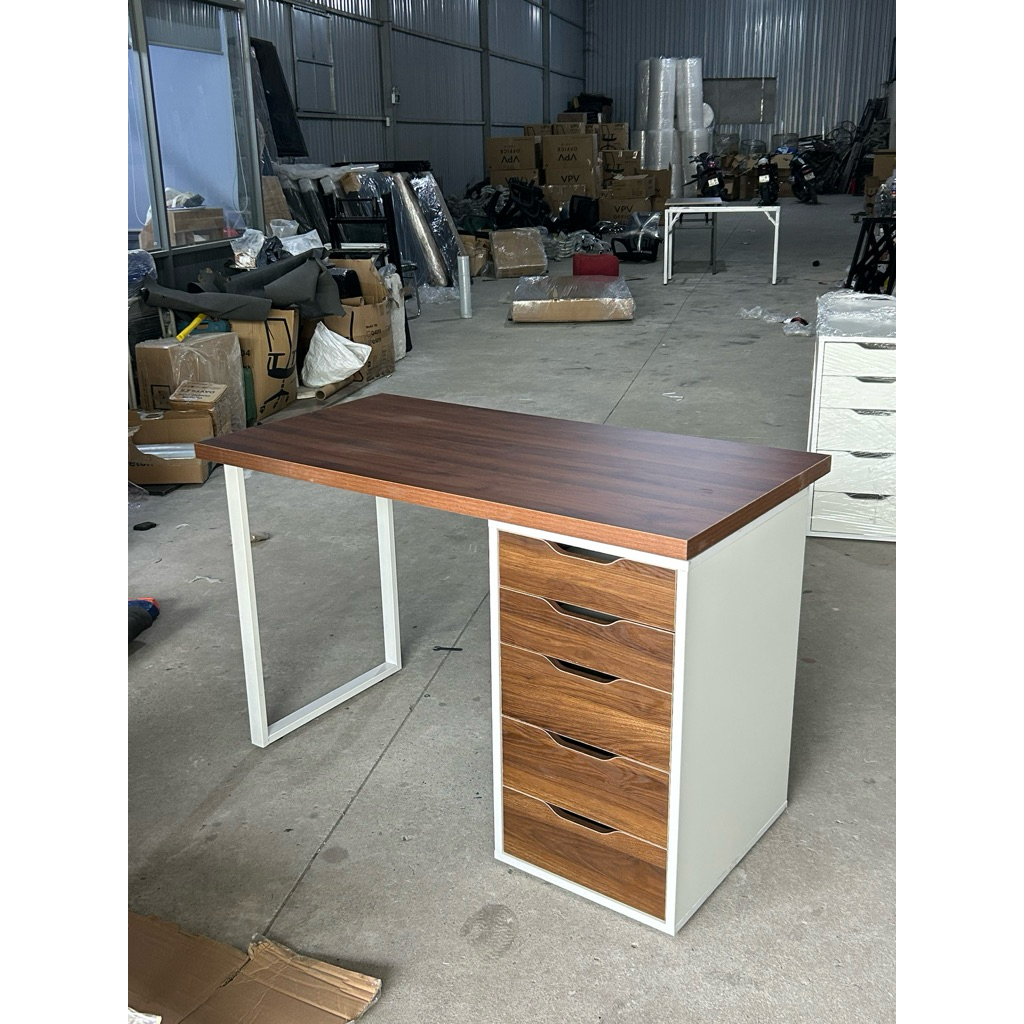 ( HỖ TRỢ LẮP RAP HCM) bàn có tủ 5 ngăn gắn được ARM ikea có 1m-2m tủ sâu nhiều hộc bàn làm việc chơi game học tập | BigBuy360 - bigbuy360.vn