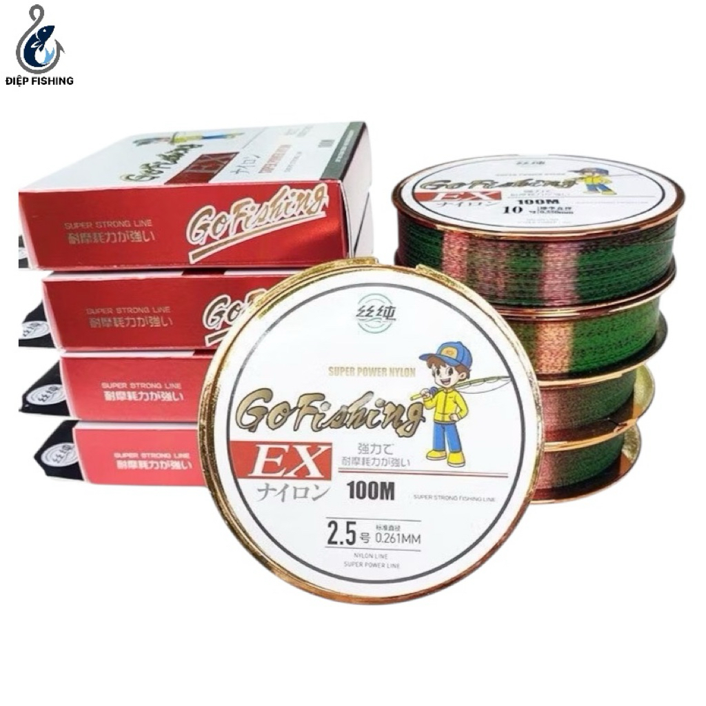 ( Chính Hãng ) Cước câu cá tàng hình Nylon - Gofishing 100m. Cước câu cá tàng hình dây câu cá Nylon 