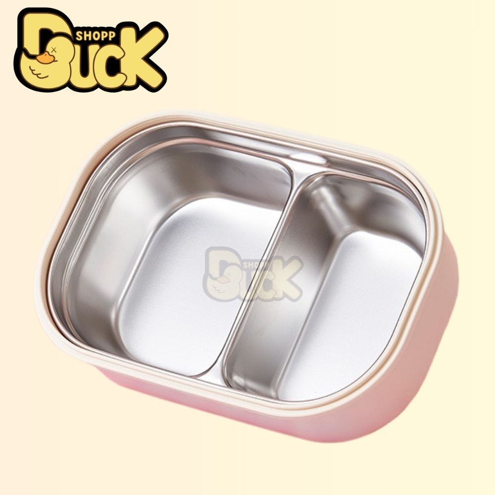 Hộp đựng cơm Smile giữ nhiệt 2  ngăn, hộp mang cơm trưa đẹp văn phòng quay lò vi sóng gia tốt chất liệu Inox 304 Shikumi | BigBuy360 - bigbuy360.vn