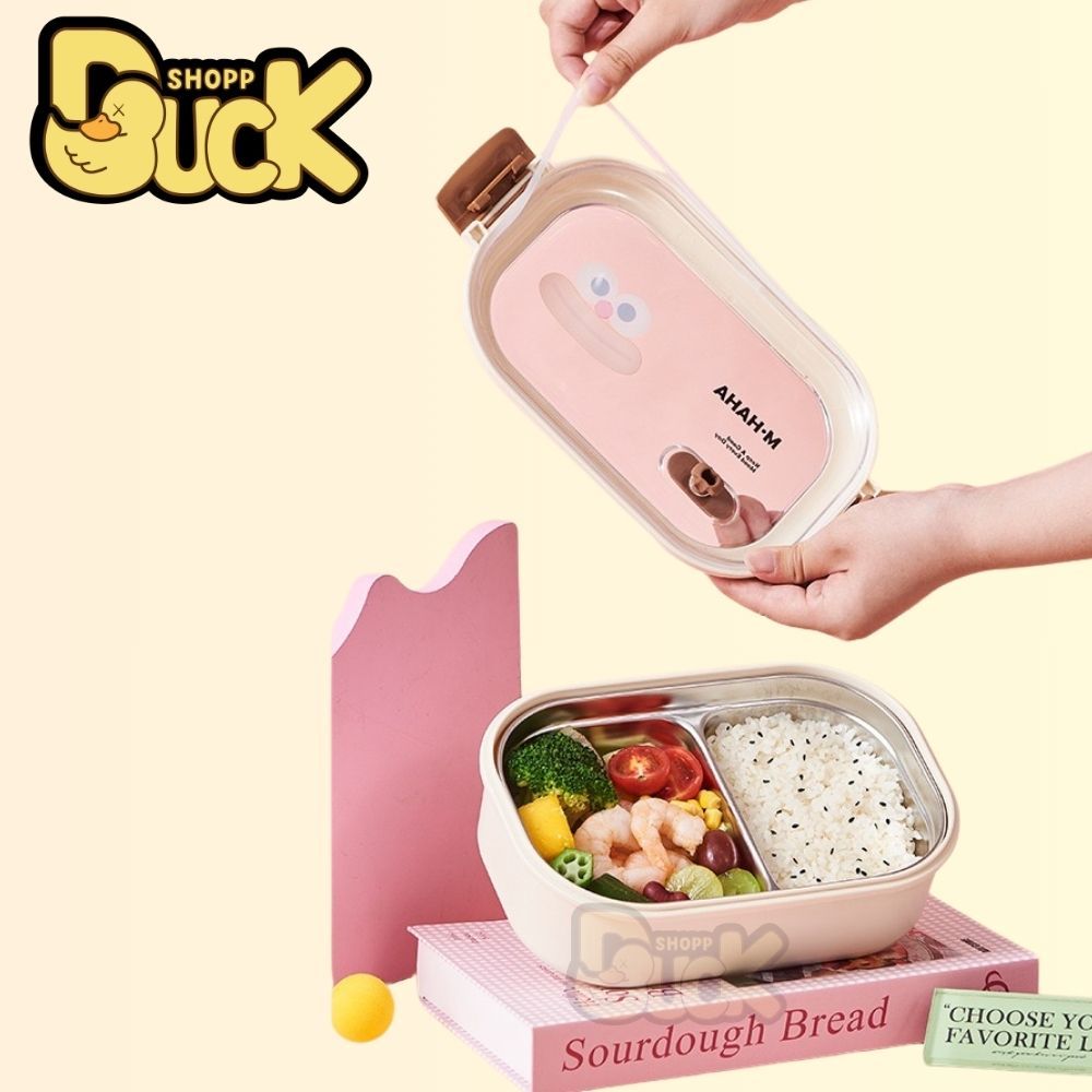 Hộp đựng cơm Smile giữ nhiệt 2  ngăn, hộp mang cơm trưa đẹp văn phòng quay lò vi sóng gia tốt chất liệu Inox 304 Shikumi | BigBuy360 - bigbuy360.vn