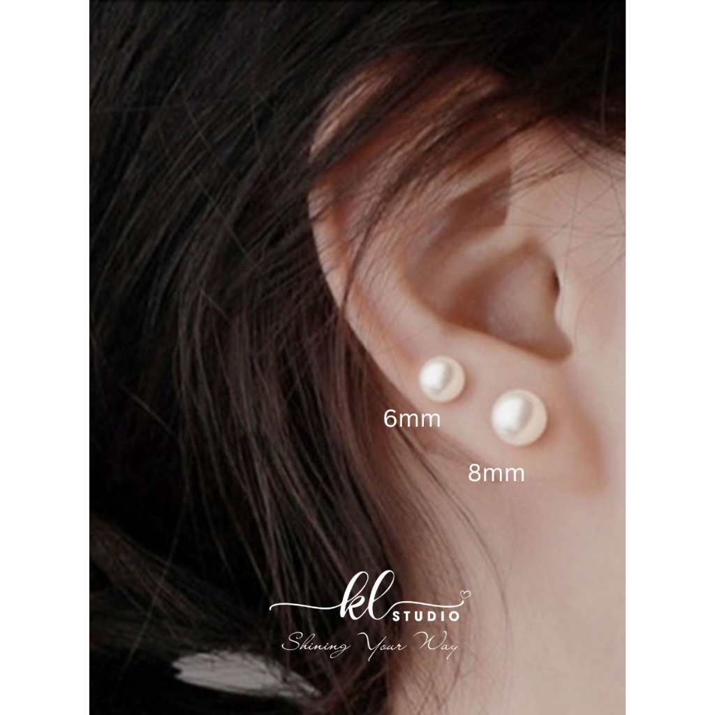 [QUÀ TẶNG KHÔNG BÁN] Bông Tai Ngọc Trai E81 Kích Thước 6-8-10mm Ngọc Trai Nhân Tạo