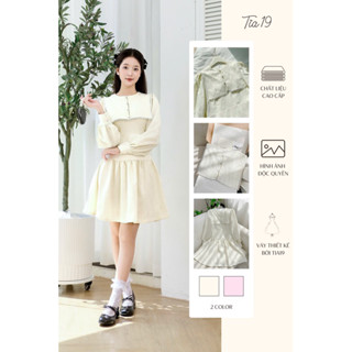  TIA19 Váy hoa gấm dài tay thiết kế Zelda Dress Tia19. Đầm hoa gấm 