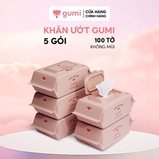  Gói 100 tờ khăn giấy ướt GUMI cao cấp cho bé khăn ướt khăn lau em bé loại combo 5,10 gói thùng 