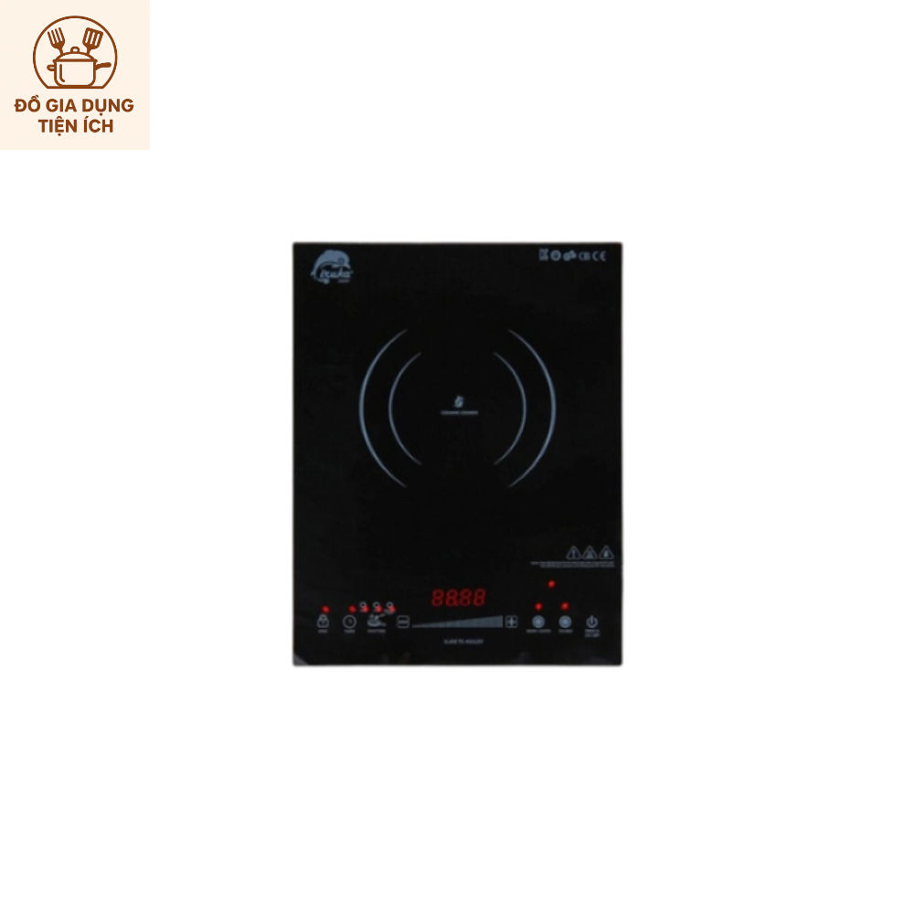 Bếp Từ Bếp Từ Đơn Iruka I-110 Công Suất 2000W Mặt Kính Chịu Lực Điều Khiển Cảm Ứng Đa Chế Độ Nấu