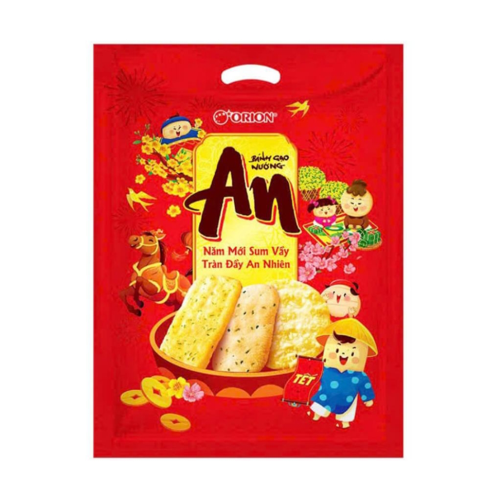 [Date Mới] Tết6 Phát Tài - Bánh gạo nướng tết 3 vị Orion An gói 173.4g (Tv/xhb)