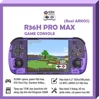 [Tặng Sạc] Máy Chơi Game R36H Pro Max  - Màn hình 4.2", WIFI, ArkOS 2.0, 15000 game, GTA, Stardew Valley