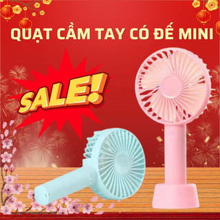  Quạt Cầm Tay Có Đế Mini  Tặng Pin + Dây Sạc  N9 Cực Mát 