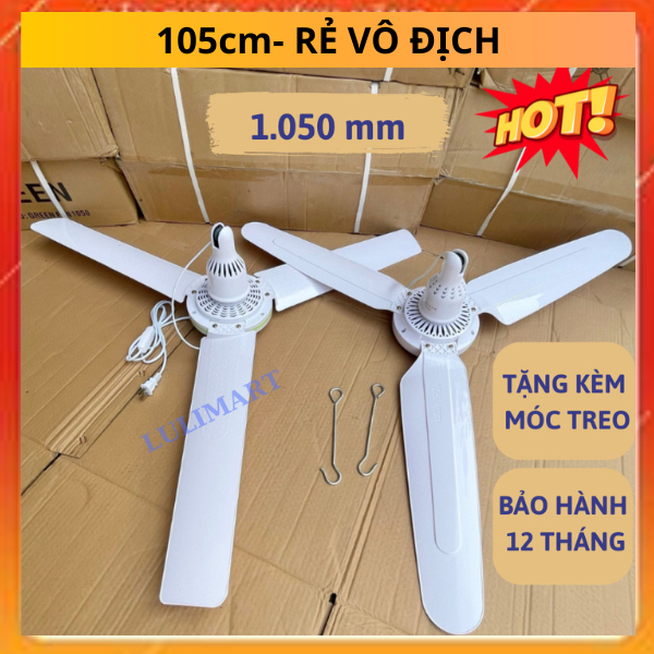 Quạt trần 3 cánh sải 1050 quạt trần phòng ngủ phòng khách chạy êm,Quạt trần mini quạt đuổi ruồi muỗi