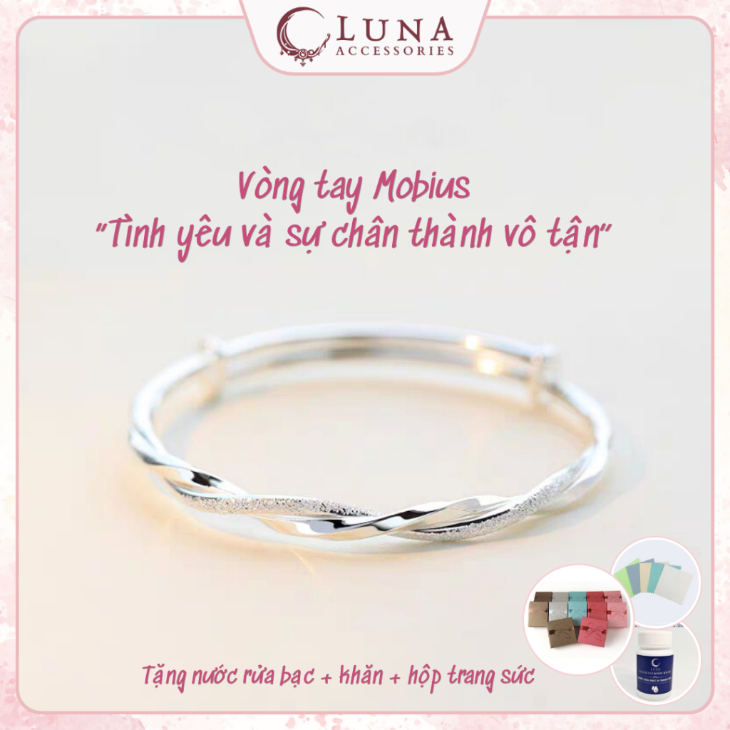 💎 [Tặng nước rửa bạc + hộp] Vòng Tay Nữ Mobius Vô Cực "Mobius Circle" | Biểu Tượng Tình Yêu – May Mắn – Vĩnh Cửu