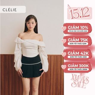  Chân váy ngắn xếp ly dáng xòe lưng cao | COLIN SKIRT - CLÉLIE 