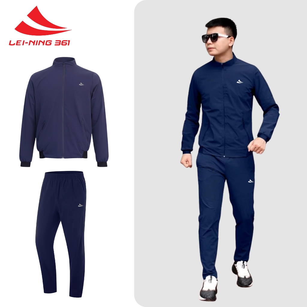 Bộ Quần Áo Gió Nam Nữ Thu Đông Lei-Ning 361 Vải Gió 2 Lớp Lót Lưới, Chống Gió, Chống Nước, Giữ Nhiệt