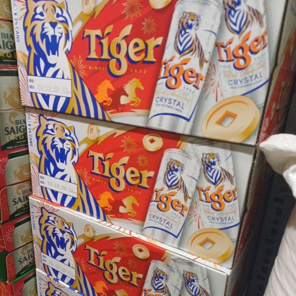 Bia tiger BẠC  lon cao.thùng 24 lon 330m