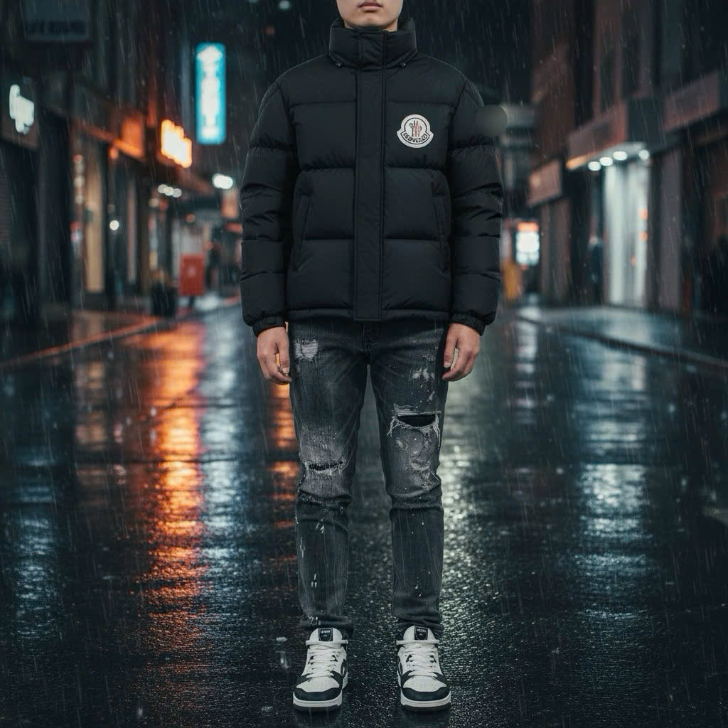 Áo Khoác Phao Nam Mon CL Logo Tròn - Áo Phao Nam Nữ Mon Trần Bông Cao Cấp