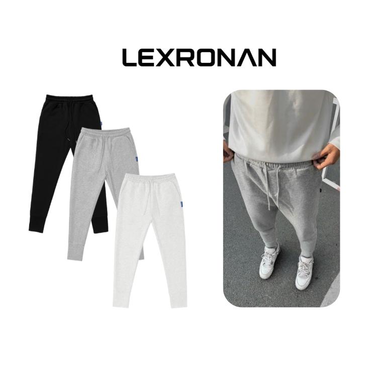 Quần Jogger Nỉ Trơn LEXRONAN Quần Nỉ Nam Dày Quần Thể Thao Nam Jogger Basic Form Ôm Bó Ống #JG01