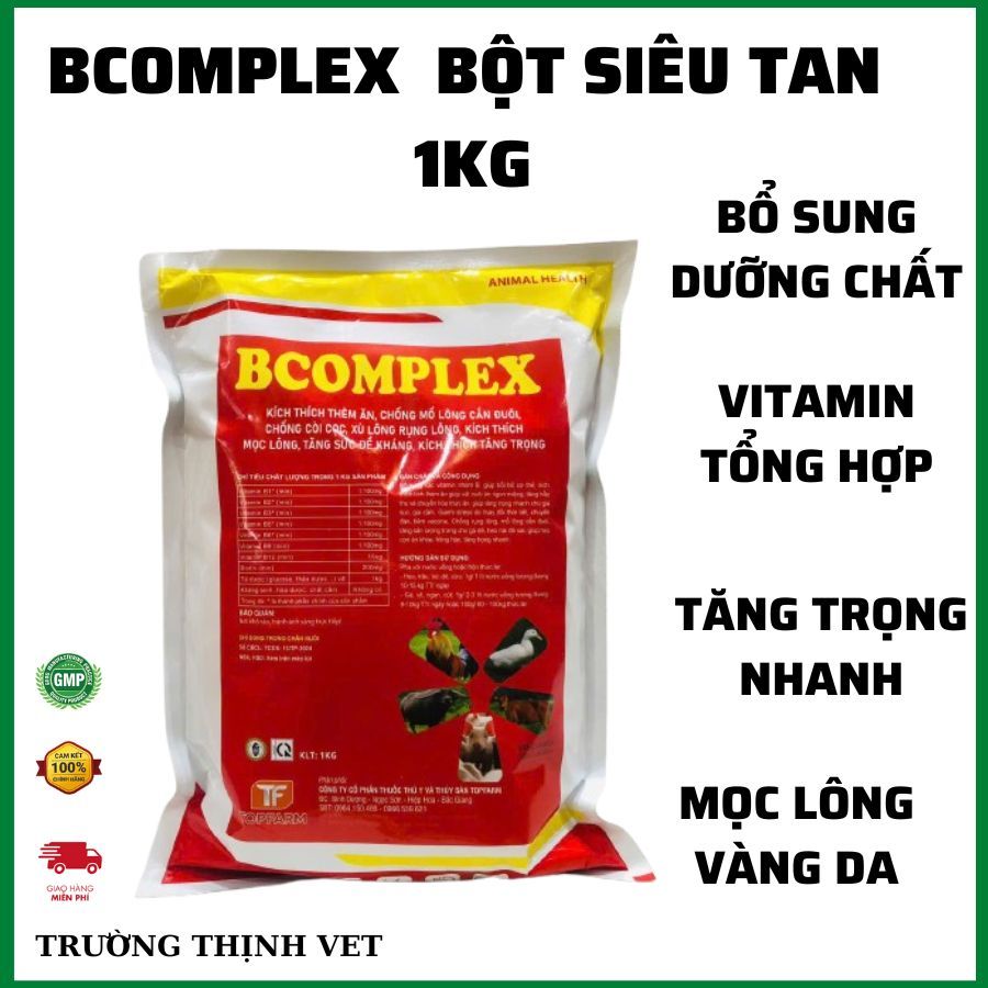 Bcomplex bột, siêu tan gói 1kg, tăng cân, đẹp mã. Thú y Trường Thịnh