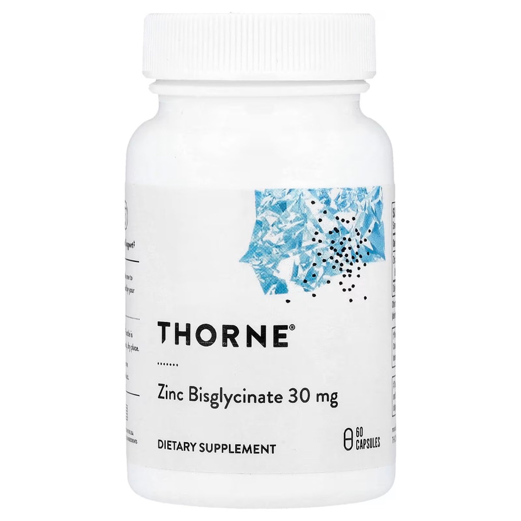 Thực Phẩm Bảo Vệ Sức Khoẻ Thorne Zinc Bisglycinate , 30mg  Viên Uống Bổ Sung Kẽm