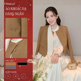   BÁN CHẠY  Áo khoác nữ dạng basic dáng ngắn Kylie Blazer BEAUTEBYV,sơmi Cella,chân váy Thalia SET tách rời 