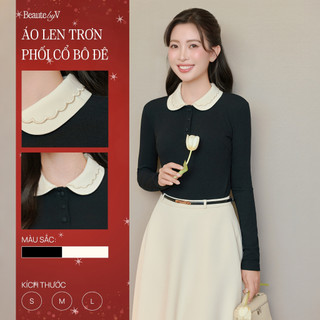    ƯU ĐÃI CÓ HẠN  Áo len nữ phối cổ bô đê Dothy BEAUTEBYV,chân váy Viccy  SET rời  KHÔNG THẮT LƯNG 