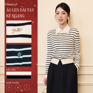    ƯU ĐÃI CÓ HẠN  Áo Dệt Kim Nữ Dài Tay Kẻ Ngang Thu Đông Yuna Knit BEAUTEBYV Váy Thalia SET TÁCH RỜI 