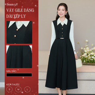   DEAL GIỜ VÀNG  Váy gile nữ xếp ly Giselle BEAUTEBYV Áo nữ Keisy  KHÔNG THẮT LƯNG   SET tách rời  