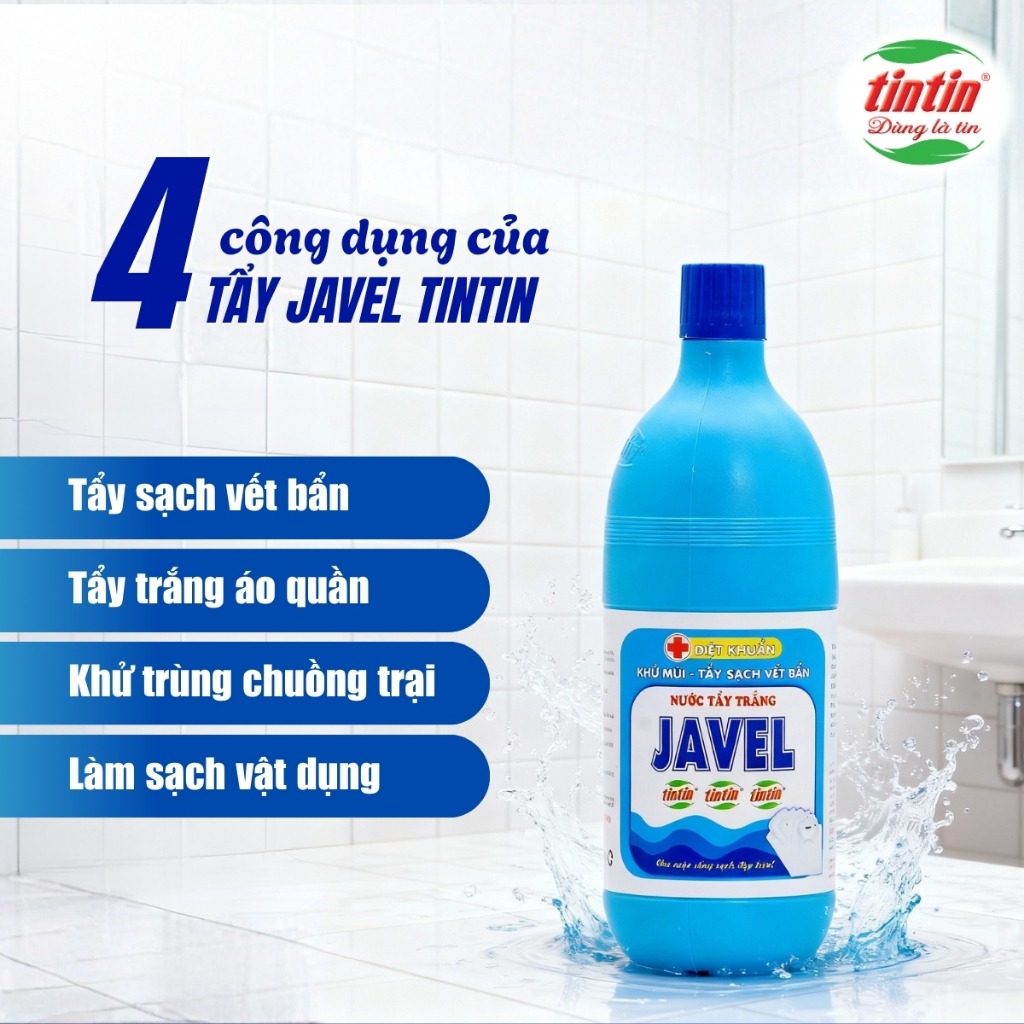 Nước tẩy trắng quần áo Javel TINTIN