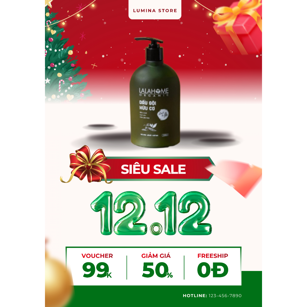 Dầu gội thảo dược LALAHOME ORGANIC - Dung tích 500ml, ngăn ngừa gàu, rụng, giúp tóc chắc khỏe