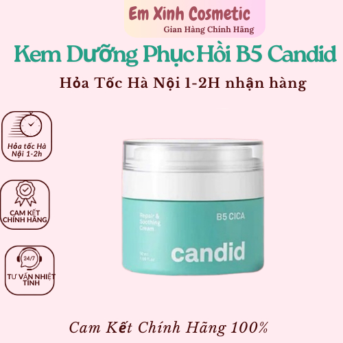 Kem Dưỡng Ẩm Hỗ Trợ Phục Hồi Da CANDID B5 CICA - Candid B5 CICA Repair & Soothing Cream 50ml