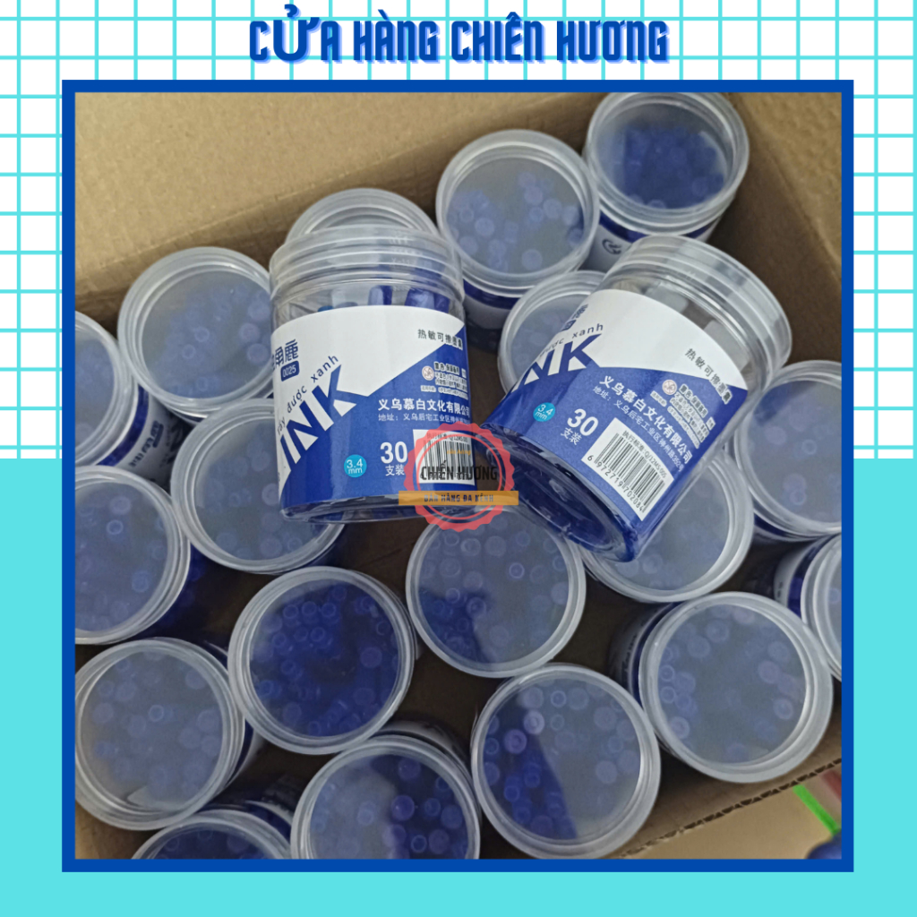 Combo 20 Hộp x 30 Ống = 600 Ống Mực Bút Máy Xóa Được, Tẩy Được