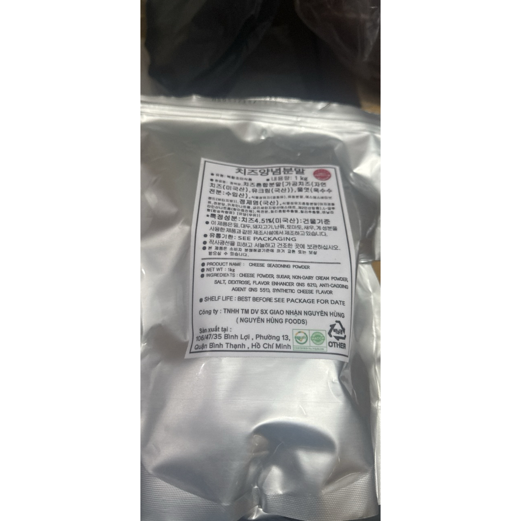 phô mai lắc khoai tây gói 1kg ( hàn quốc ) hàng chuẩn không ngon hoàn lại